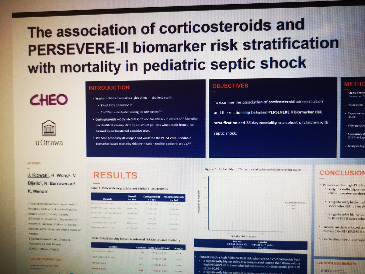 sonnydhanani's tweet photo. @JenniferKlowak @CHEOICUresearch has an eposter @CCCForum. #pedsicu. We should be thoughtful about steroids use in pediatric sepsis. https://t.co/9QXWCDhl5z