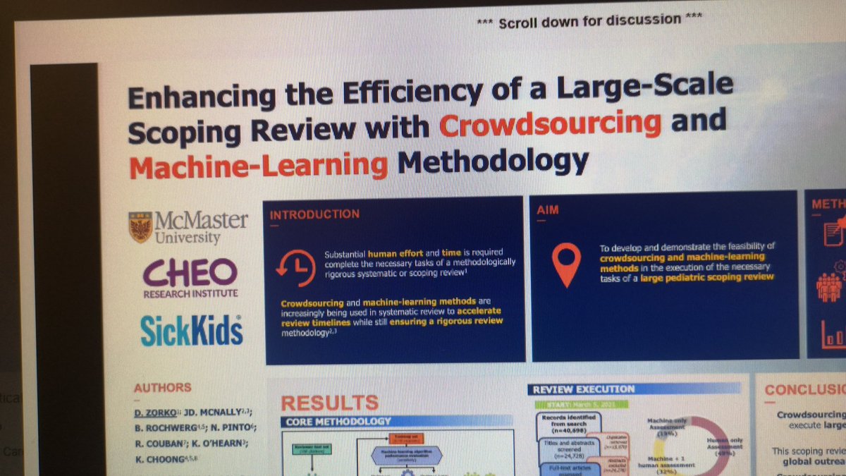 sonnydhanani's tweet photo. @zorkosaurus highlighting @insightscopeSR crowdsourcing for systematic reviews. @CHEOICUresearch #PedsICU @CCCForum https://t.co/nXnvQO8oZ9