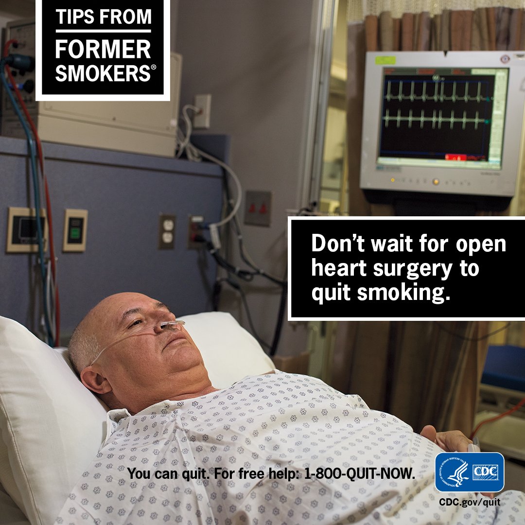 ncdhealth's tweet photo. Mariano smoked his last cigarette on the day he was told he needed open heart surgery. Don’t wait for your wake-up call, make the decision to quit smoking on your terms. For free help, call the Nebraska Tobacco Quitline at 1-800-QUIT-NOW or online at https://t.co/lXLd8v7tCr https://t.co/rU7djSuZCK