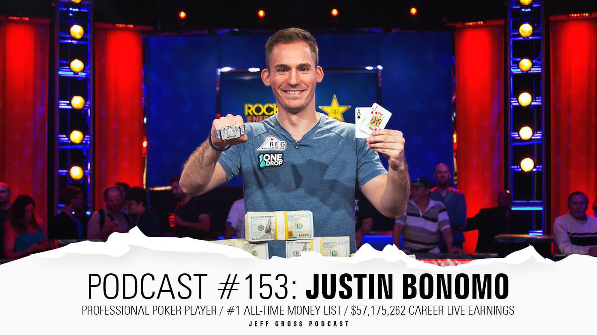 JeffGrossPoker's tweet photo. Giving away $100 in BTC ; RT, like, tag a friend &amp; ask a question for Justin to enter!

Tomorrow 3PM EST @partypoker #podcast No. 153 w/ @JustinBonomo who taken over the #1 spot on the all-time money list w/ $57m+ in live mtt earnings &amp; 3 #WSOP Bracelets.

https://t.co/eExU6f55Au https://t.co/dLU0uSUDMo