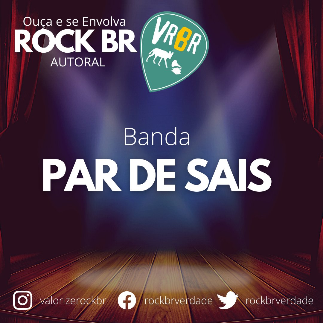 A dica de hoje é a banda Par de Sais com o som "Meros Visionários" Sonzeira!🤘

Ouça acessando nosso site clicando na playlist VRBR! valorizerockbr.com.br! No Insta, acesse pela bio!

Insta: <a href="/pardesais/">Par de Sais</a>

#rockautoral
#rockbr
#dicasvrbr