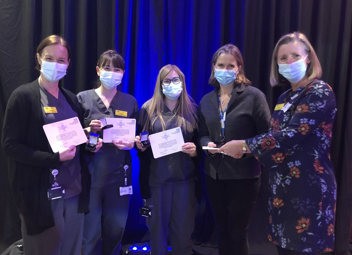 CUH_SLT's tweet image. Some of our paediatric SLT team @SpeechieSoph @SophieHarvieSLT @LinziGreenSLT were honoured to be presented with our COVID star by @helenwa92238009 on behalf of @CUH_NHS today #WeSpeechies #appreciation #SafeKindExcellent