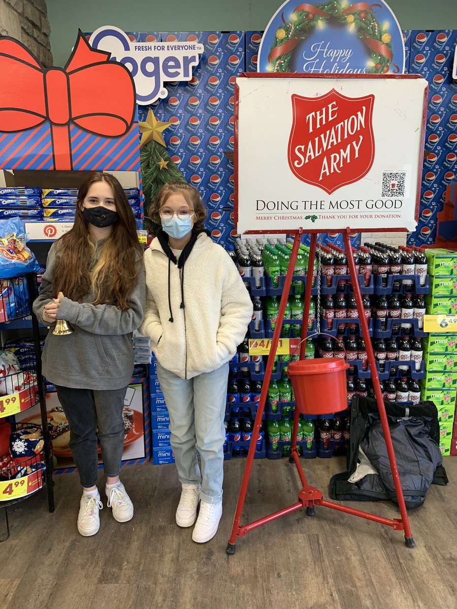 Stop by Kroger and see these <a href="/gmsDCSD/">Grizzell Middle School</a> students ringing the bell for the Salvation Army’s Red Kettle Campaign #grizzellgivesback