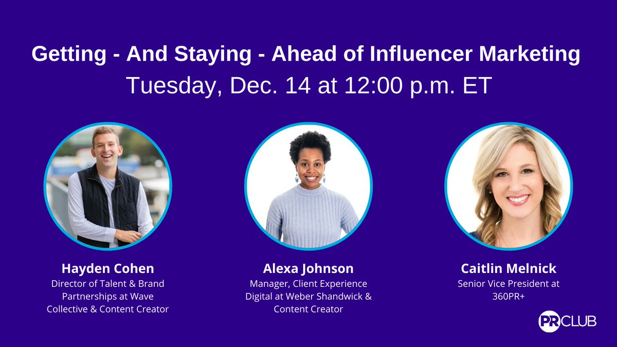 Have you registered for this very "influential" program yet? Speakers will discuss content changes from Tiktok, how to jump on trends effectively, and what to expect when working with an influencer. Register now for the program on Tues. 12/14. buff.ly/3xDeMSR