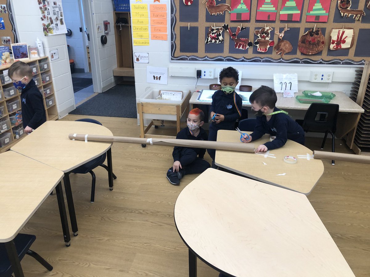 Reusing the empty paper rolls from our gift wrapping station to build a limbo! #hcdsbk <a href="/HolyRosaryM/">Holy Rosary, Milton</a>