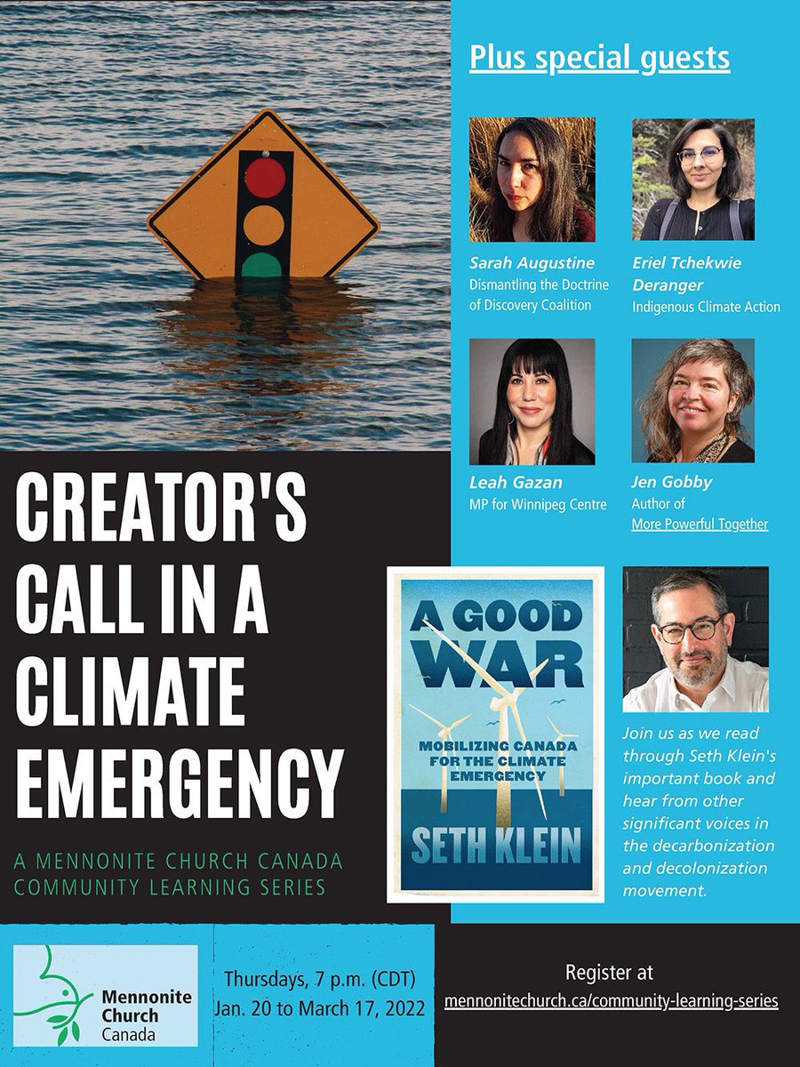 heinrichs_steve's tweet photo. How can Canadians respond to the Climate Emergency? We’re doing an 8-week study of @SethDKlein’s “A Good War”, engaging key Indigenous &amp; settler leaders/activists in conversation about decarbonization &amp; decolonization. Everyone’s welcome! Register 4 free 👉https://t.co/hznGcspyUC https://t.co/dBkASAoW5g
