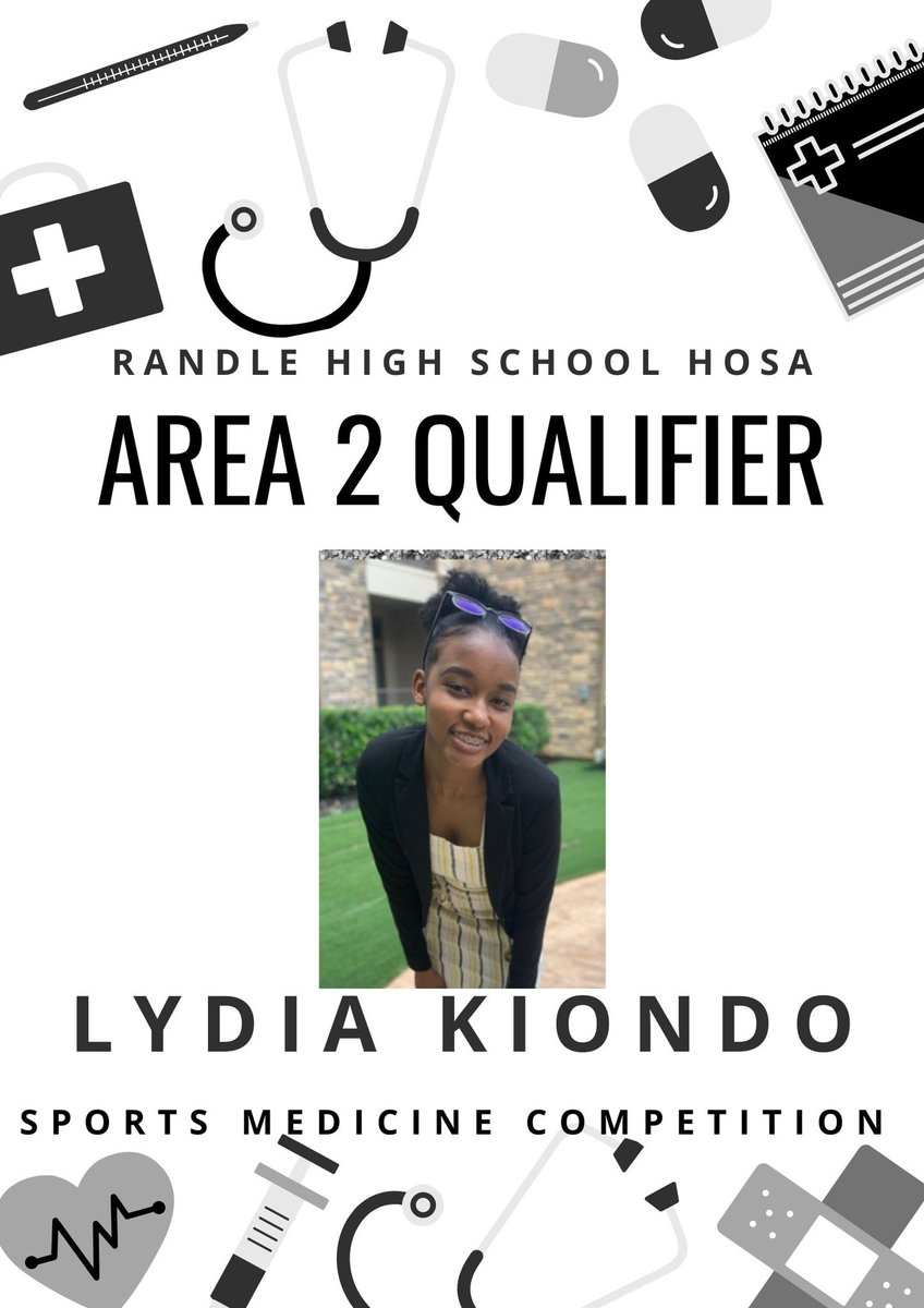 RandleHealthCTE's tweet photo. @RandleHS Very own Lydia Kiondo placed in the 1st rounds of HOSA competition and will be representing Randle HOSA in the skills competition next to rank and win an award at the International HOSA Competition! @LamarCISD @LamarCISDCTE #LionPride 🦁🖤🤍  @MrsKaiW @Area2TexasHOSA https://t.co/mM0BIFGFpk