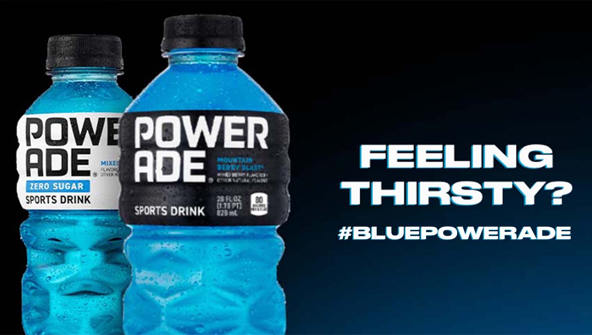 Drink. Blue. Powerade. / Twitter