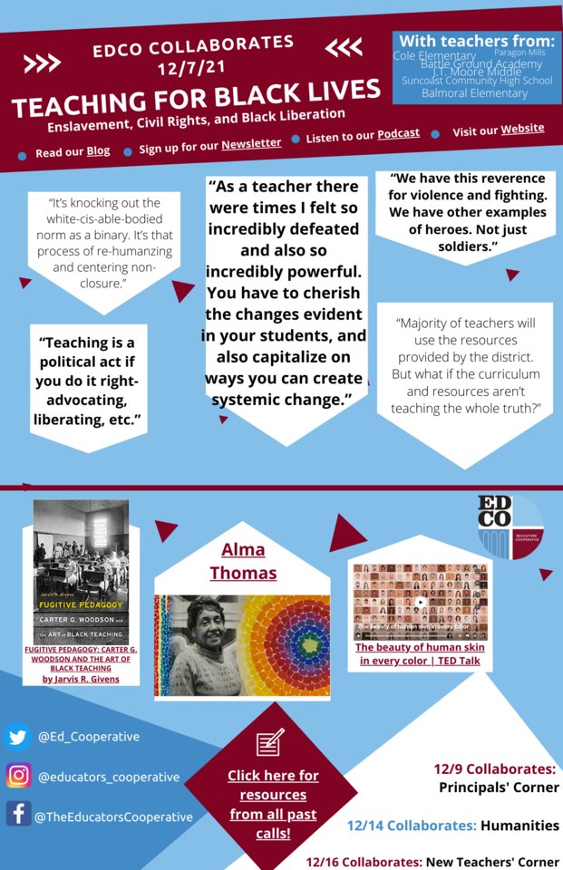 Ed_Cooperative's tweet photo. “Majority of teachers will use the resources provided by the district. But what if the curriculum and resources aren’t teaching the whole truth?” #EducatorsCooperative #ForTeachersByTeachers #EdCoWorks #NashvilleSchools #TNEducation https://t.co/592yjkXSAs