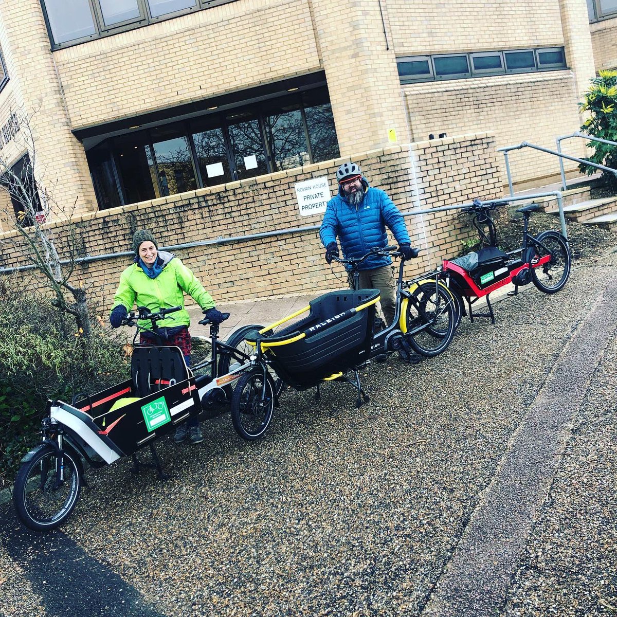 EcargoC's tweet photo. Part of our remit here in #Colchester, we are helping other businesses/organisations discover the benefits of using #eCargo Bikes! Today we were out on a demo with the @RaleighBikes_UK #Stride2 & also got our pal #AFCycleWorks onto the @yourcolchester eCargo Bike Library Scheme! https://t.co/jRVVmewKoR