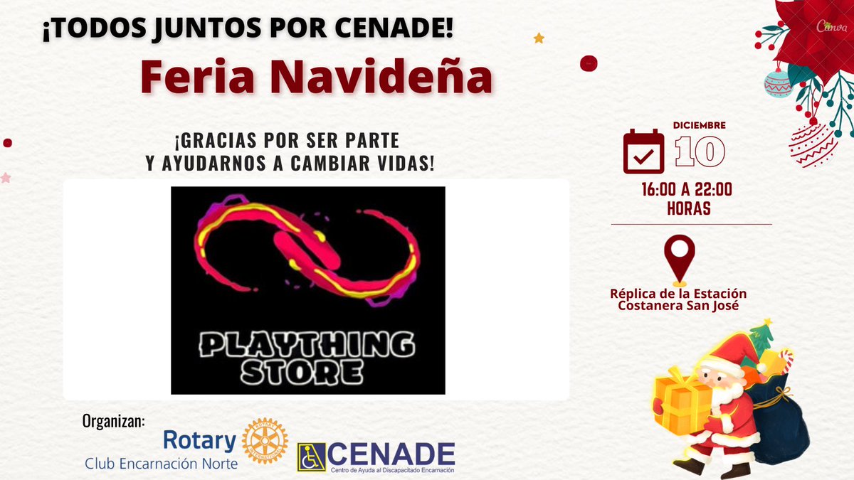 TCenade's tweet photo. ¡TODOS JUNTOS POR CENADE!
🎄Feria Navideña🎄
Les esperamos el 10 de diciembre desde las 16:00hs, en la 𝑹𝒆́𝒑𝒍𝒊𝒄𝒂 𝒅𝒆 𝒍𝒂 𝑬𝒔𝒕𝒂𝒄𝒊𝒐́𝒏, 𝑪𝒐𝒔𝒕𝒂𝒏𝒆𝒓𝒂 𝑺𝒂𝒏 𝑱𝒐𝒔𝒆́. 
Gracias a quienes se suman para ayudarnos a cambiar vidas. https://t.co/HmEoYHowxK