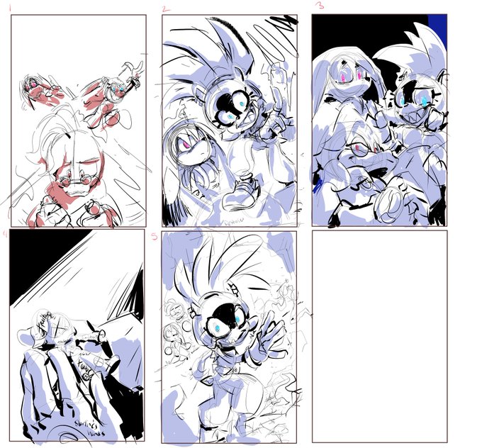 Since its out-- here is me progress of ye @IDWPublishing  SONIC THE HEDGEHOG: IMPOSTER SYNDROME #2 cover! 
(recording of my inking process below as well) 