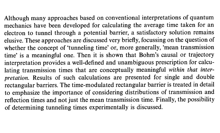 LGcommaI's tweet photo. #LeavensAers-1
[#BohmianMechanics
#Physics
#QuantumTunnelling]

"Bohm Trajectories and the Tunneling Time Problem

C.R. Leavens
G.C. Aers
(NRC #Canada)

Chapter 6 in:
R. Wiesendangerm H.-J. Güntherodt (Eds.)
Scanning Tunneling Microscopy III
Springer 1996
ISBN 978-3-540-60824-0" https://t.co/giluNUh7Iq