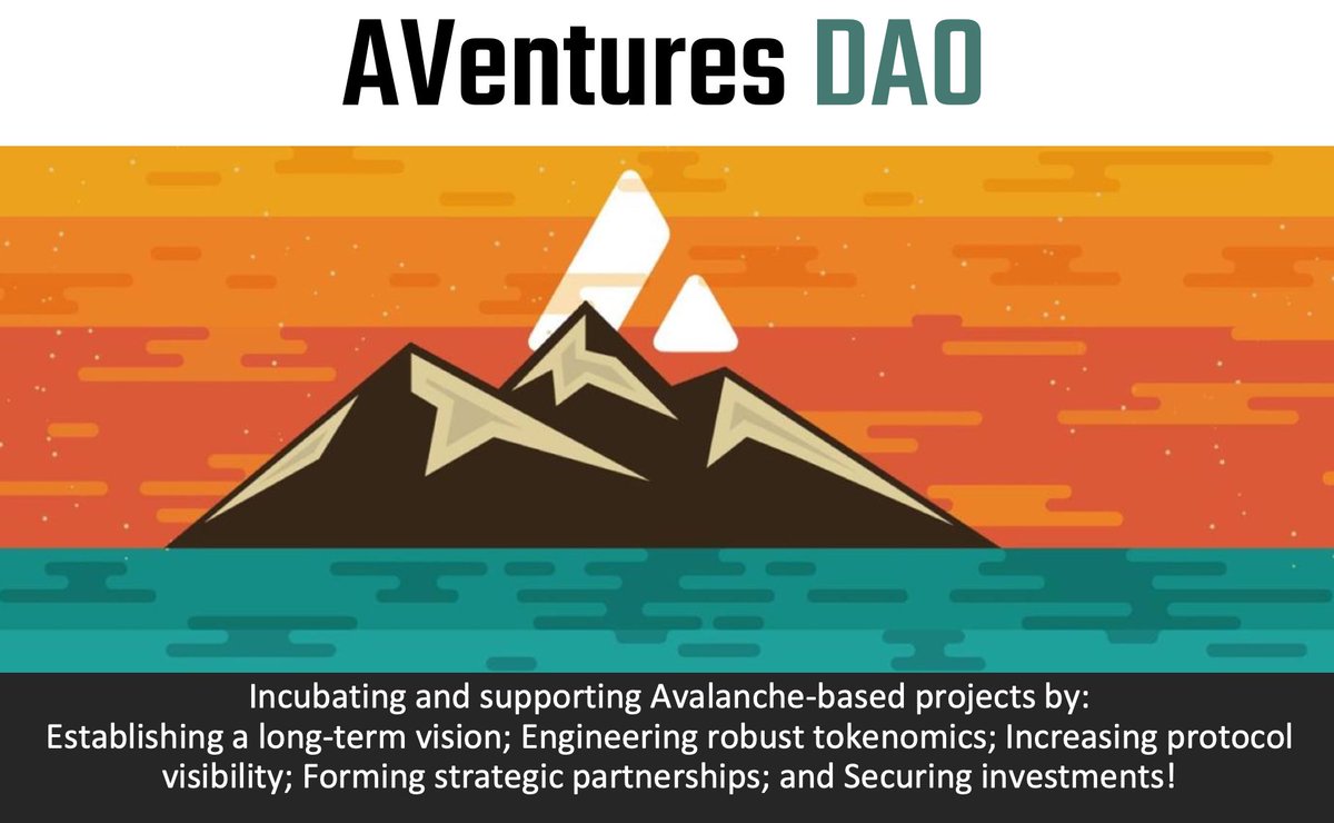 Week In Avalanche 🔺 (@weekinavalanche) on Twitter photo Please welcome our newest partner @AVenturesDao! A DAO that funds early stage projects, learn more: aventuresdao.io
To celebrate, we are giving away 1 $AVAX to 3 winners.
To enter:
1. Follow <a href="/WeekInAvalanche/">Week In Avalanche 🔺</a>
2. Follow @AVenturesDao
3. Tag 3 Friends 🧑🤝🧑
4. Retweet ♻️ Please welcome our newest partner @AVenturesDao! A DAO that funds early stage projects, learn more: aventuresdao.io
To celebrate, we are giving away 1 $AVAX to 3 winners.
To enter:
1. Follow <a href="/WeekInAvalanche/">Week In Avalanche 🔺</a>
2. Follow @AVenturesDao
3. Tag 3 Friends 🧑🤝🧑
4. Retweet ♻️