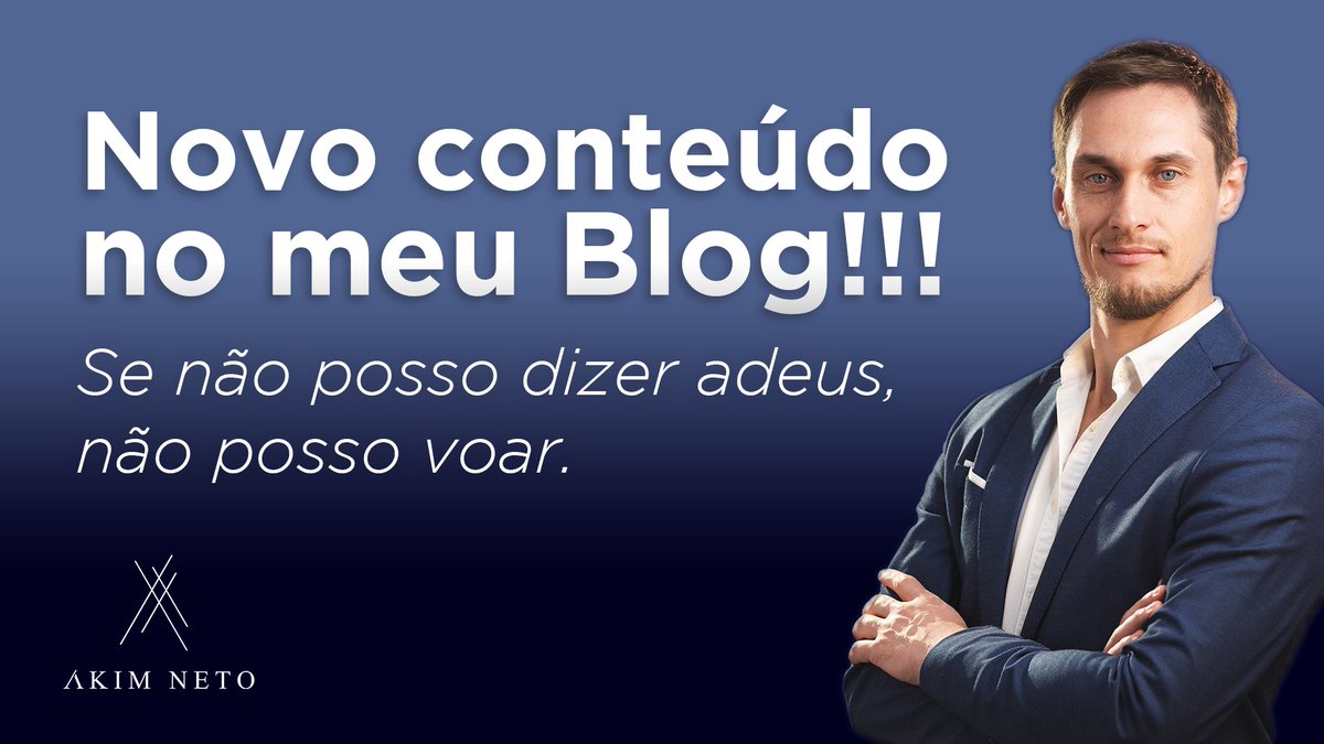 Se não posso dizer adeus, não posso voar.
Há um preço a ser pago para crescer. Muitos, no entanto, querem crescer sem pagar o preço, acreditam que é um "direito". 
No que você acredita?

akimneto.com.br/2021/12/06/se-…