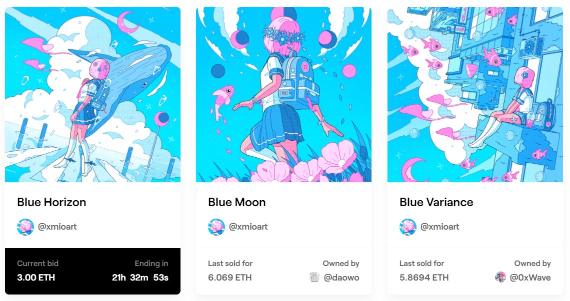 The auction has started! "Blue Horizon" just received a very generous bid from @0x53171 🙏 thank you so much SΞIJI !! 💙💙
foundation.app/@xmioart/~/115…