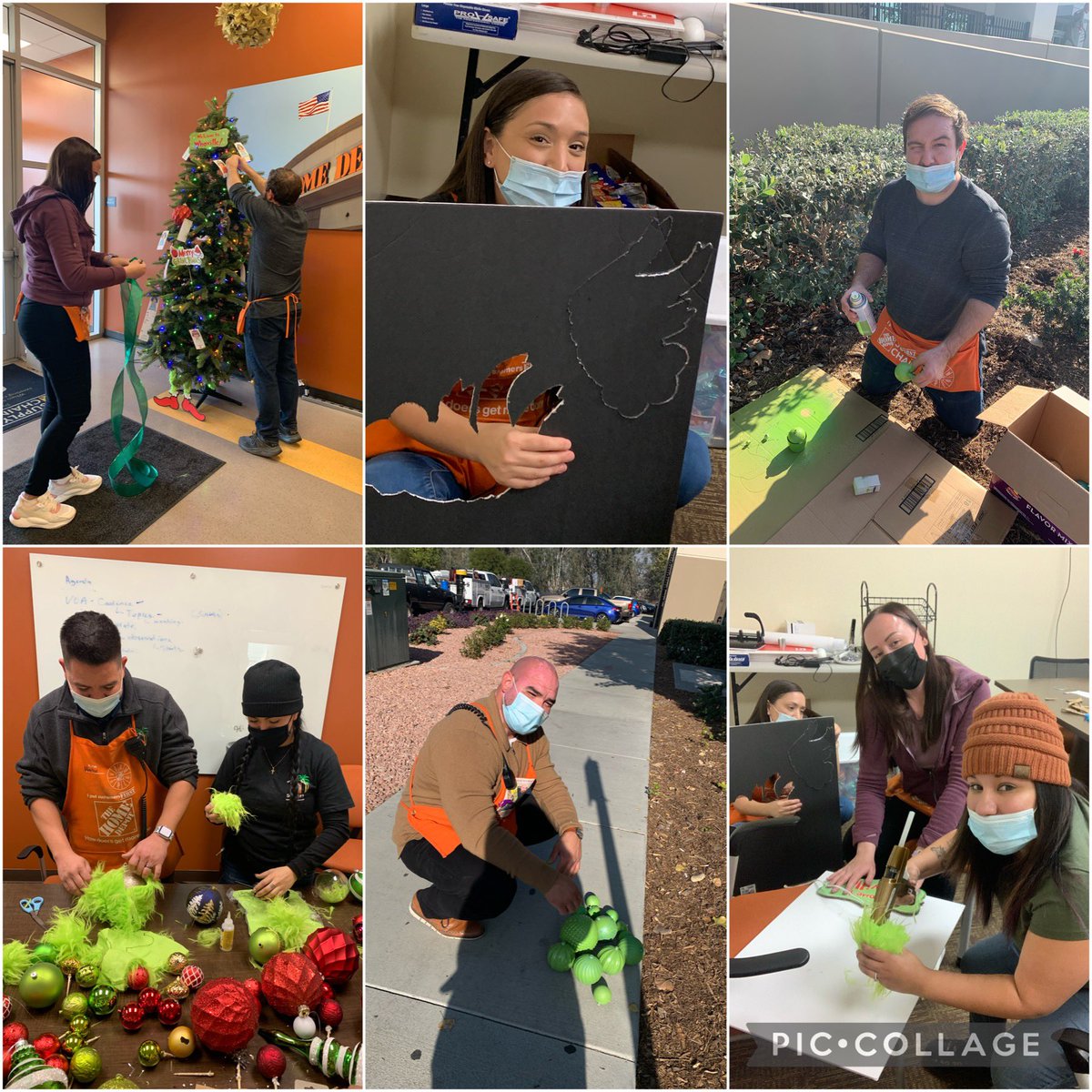 THDChantelleG's tweet photo. Key 1 Event Committee working together as a team to bring our Grinchmas tree to life!! #teamwork #eventcommittee #merrygrinchmas @RobLo5087 @AndrewLujan20 https://t.co/vcswOcu9iY