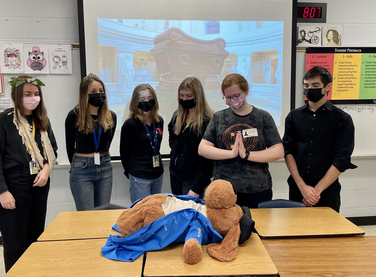 sewm14's tweet photo. APEURO students said their final words about Napoleon today. Stories of victories, defeats, scandal and rights were all mixed into marking this great man’s contributions to the world. This years group loved to hate you! #apeuro #goodbyetoyou @GLHSLions https://t.co/JJsk8RGjrF