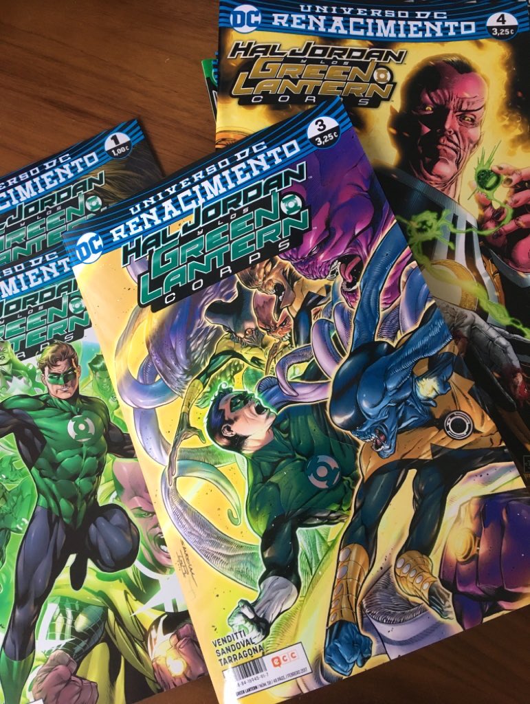 AlexEstebanDC's tweet photo. Ahora estoy con los #GLCorps de Venditti (Rebirth). Encontré toda la etapa al completo por menos de 50€ en la Comic Pop Up, y teniendo en cuenta que los 4 tomos recopilatorios cuestan 125€, no lo pensé mucho.
Llevo 6 números y ME ESTÁ FLIPANDO!! El dibujo de Sandoval es 🥵👌🏼🤌🏼 https://t.co/j98vfgmKEA