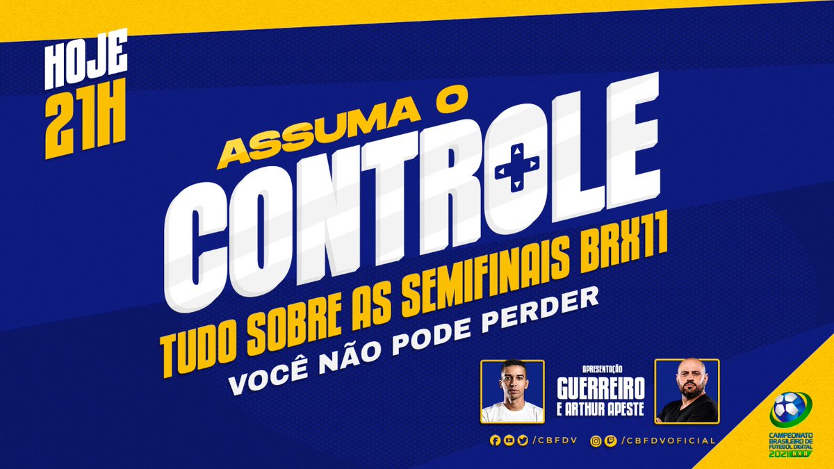 É HOJE!🔥 A partir das 21h00 tem #ASSUMAOCONTROLE ao vivo em nosso canal do YouTube com apresentação de Guerreiro Narrador e análise técnica de Arthur Apeste falando tudo sobre a semifinal do #BRX11 com os convidados.