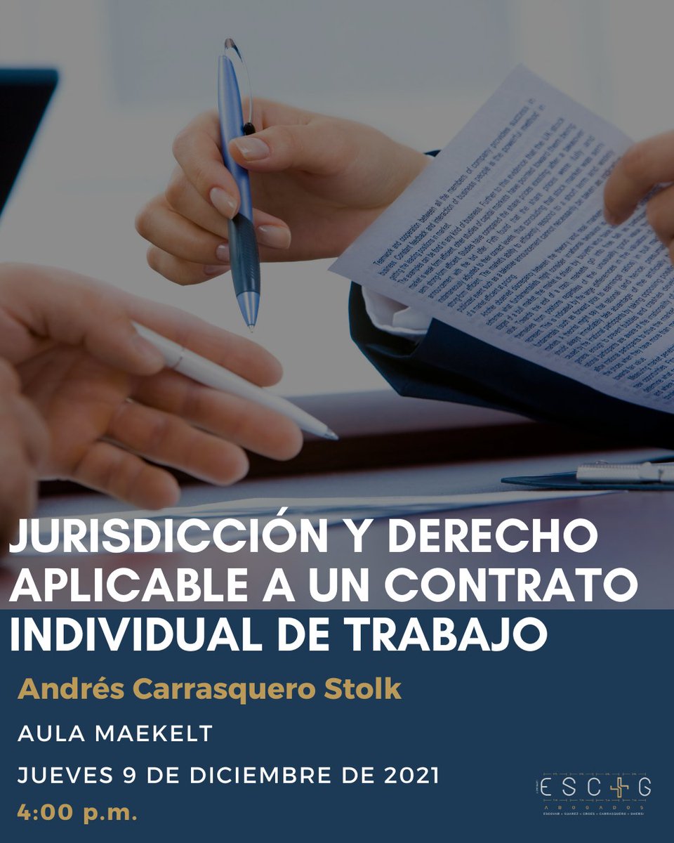 ESCGabogados's tweet photo. Esta se llevará a cabo mañana, 9 de diciembre, a las 4:00 p.m. 

#ESCG #Abogados #Derecho #laboral #masterclass https://t.co/rVIpDIN4dT