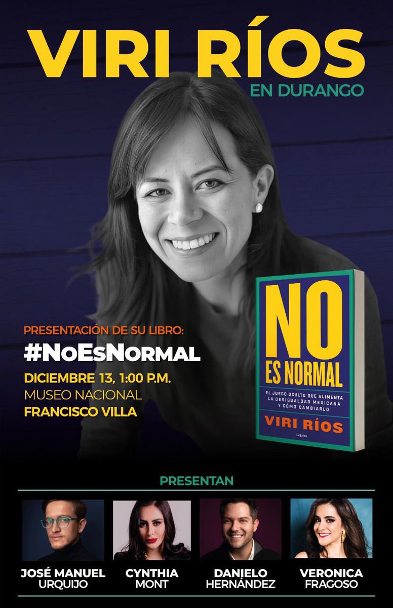 VERONICAFRAG's tweet photo. Un gusto promocionar junto a @danielo_mx la visita de @Viri_Rios en #Durango este próximo lunes 13 de dic, a la 1 pm en el 📍Museo Francisco Villa.

¡Los esperamos en la mesa de análisis junto a @c_mont22 y @JoseUrquijoR !

Gracias @Canal12Dgo por el espacio https://t.co/kcvfHA6NeW