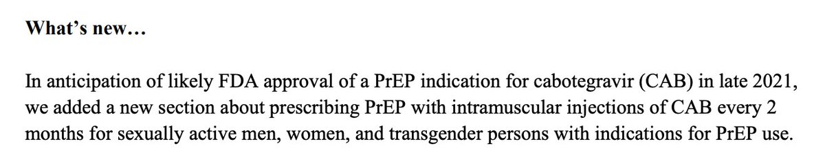 🔥 2021 Update to the PrEP Guidelines dropped today! 🔥 Check them out at the link below:

cdc.gov/hiv/pdf/risk/p…