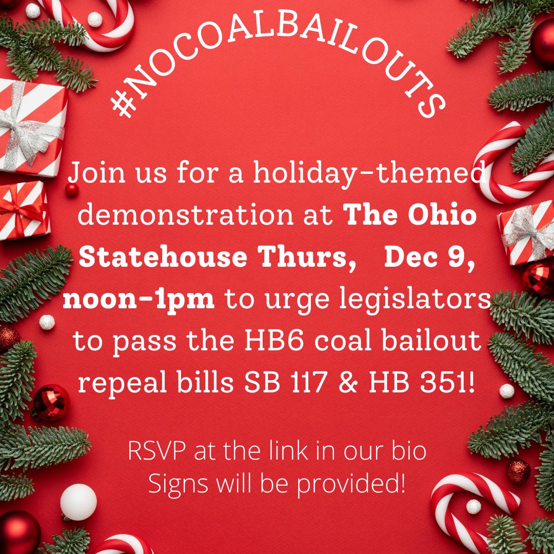 OhioBeyondCoal's tweet photo. Join us tomorrow (Thurs) at noon at The Ohio Statehouse! RSVP here: https://t.co/vkS5Rd35Cr #NoCoalBailouts https://t.co/SfSnyZjEv8