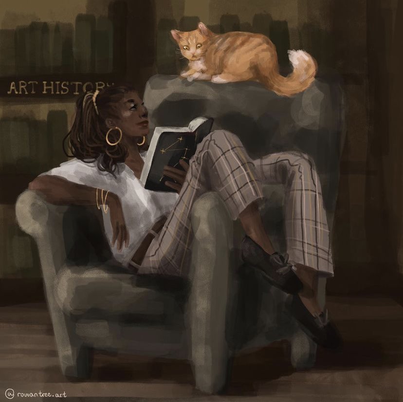 Bea from Invisible Life of Addie Larue is lesbian (canon) 
(Art credit: treethebumbleebee on ig)