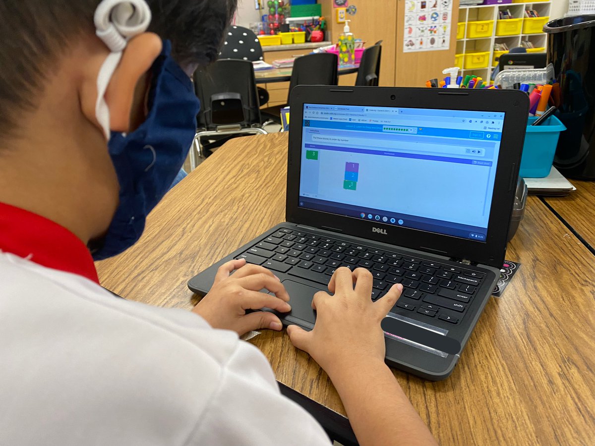 <a href="/hourofcode/">Hour of Code</a> has begun at <a href="/SueClevelandES/">Sue Cleveland Elementary</a> in <a href="/jenwethington1/">Jennifer Wethington</a>’s #firstgrade class! Theses Ss had a blast learning how to code Scrat to get an acorn. #wildcatpride