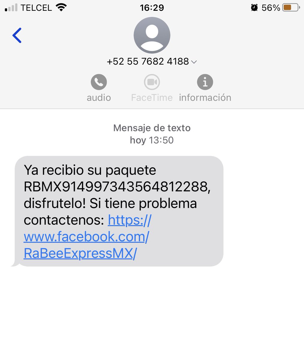 PninaGray's tweet photo. Cuidado!!! Acabo de decir este mensaje de un núm particular supuestamente de parte de #Facebook obvi no pedí nada y no recibí nada y no creo q fb mande cosas!!! https://t.co/b6QavIwPWM