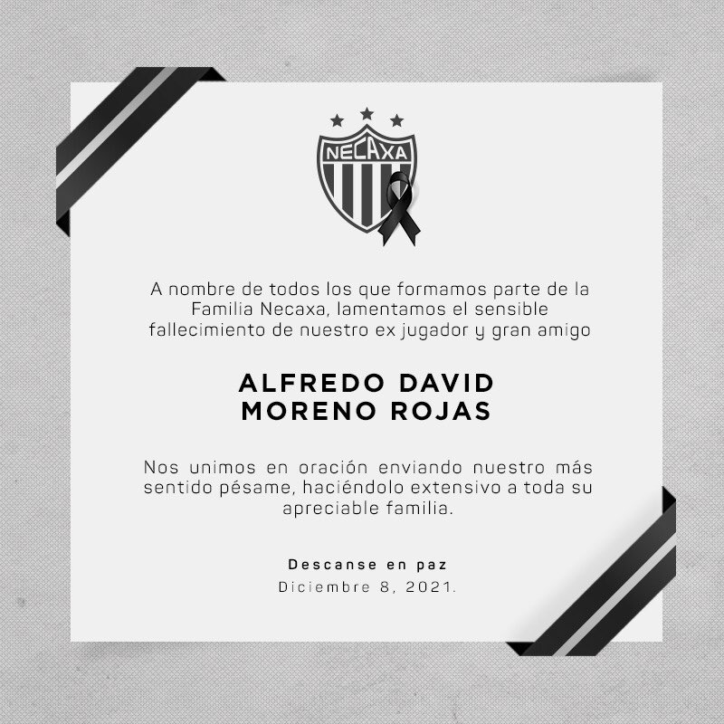 ClubNecaxa's tweet photo. Hasta siempre querido Alfredo Moreno. 🙏 https://t.co/ydeEirtHkI