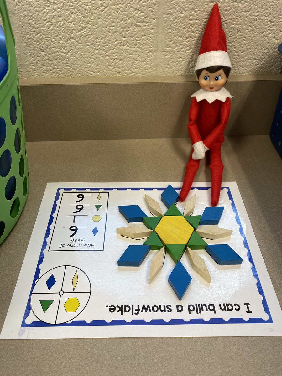 jovteach's tweet photo. Snowflake had some fun with one of our new math centers! She made a very appropriate picture with shape blocks! ❄️ #ClassroomElf #SnowflakeAdventures #WEStandTogether #becomebelongNYCSD @WESpolarbears https://t.co/OJdrzugXkO