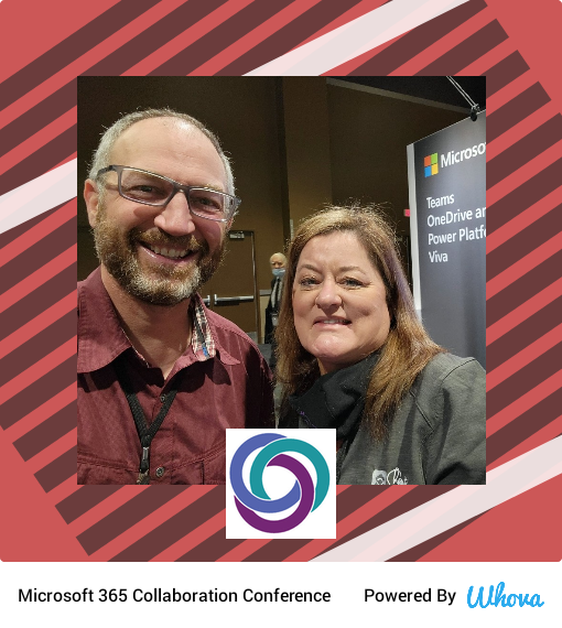 shortcutshari's tweet photo. Looked who stopped by the booth to hang out with me. Always awesome to chat with @mkashman. #M365Conf #CommunityRocks #wheresthewaffle  #SPC20 #SharePoint #Microsoft365 via Whova event app https://t.co/ETmHpllHZt https://t.co/eELCQvPdPX