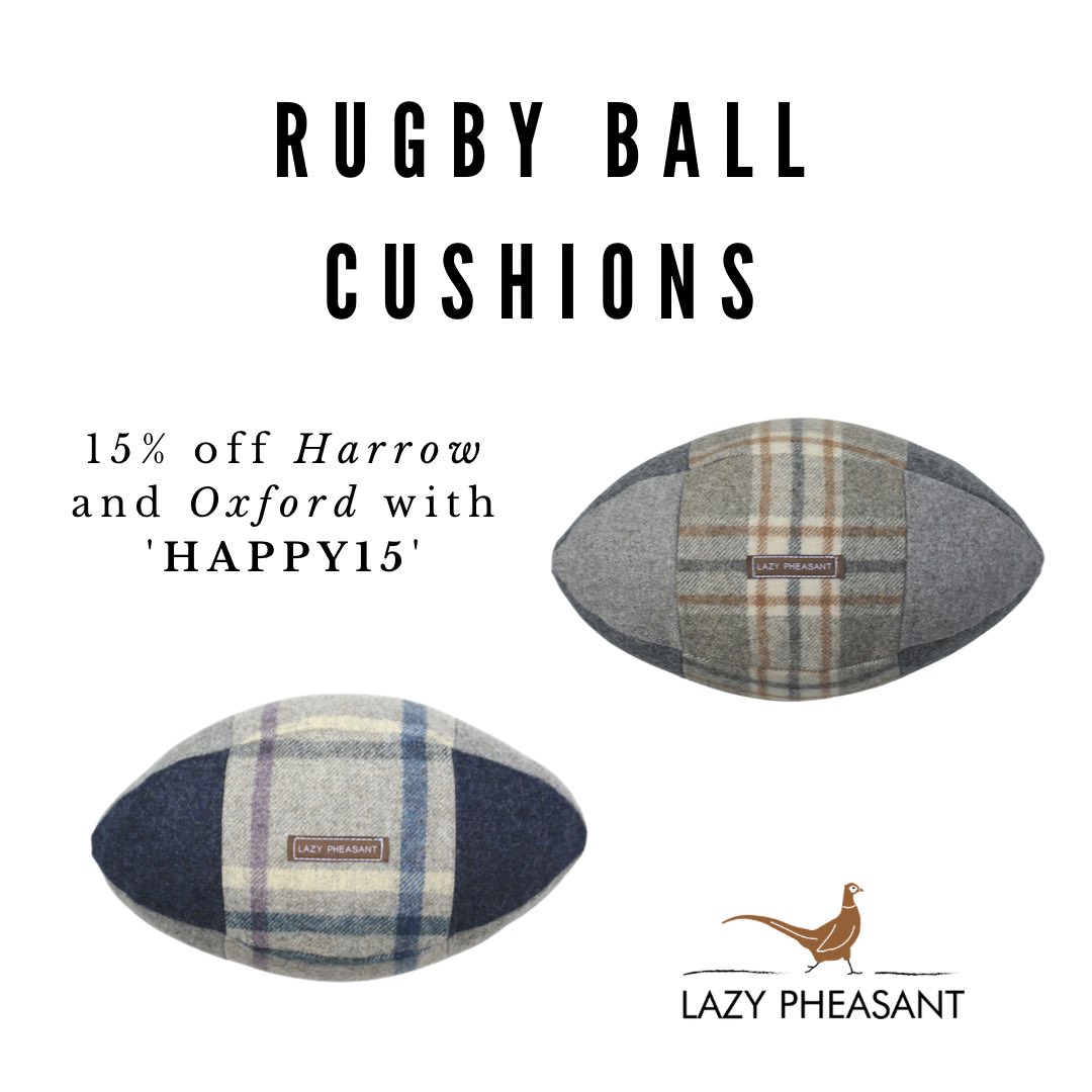 💥DON'T SAY WE AREN'T GOOD TO YOU!!!💥

👀15% off Oxford and Harrow Rugby Ball Cushions at lazypheasant.com❤

EXCLUSIVELY for YOU. 

Apply code ‘HAPPY15’ at checkout.

Happy 🎄Christmas shopping🎁 with 🤝PACK PARTNER🤝 <a href="/LazyPheasant/">𝗟𝗔𝗭𝗬 𝗣𝗛𝗘𝗔𝗦𝗔𝗡𝗧</a> 

Happiness is Egg Shaped