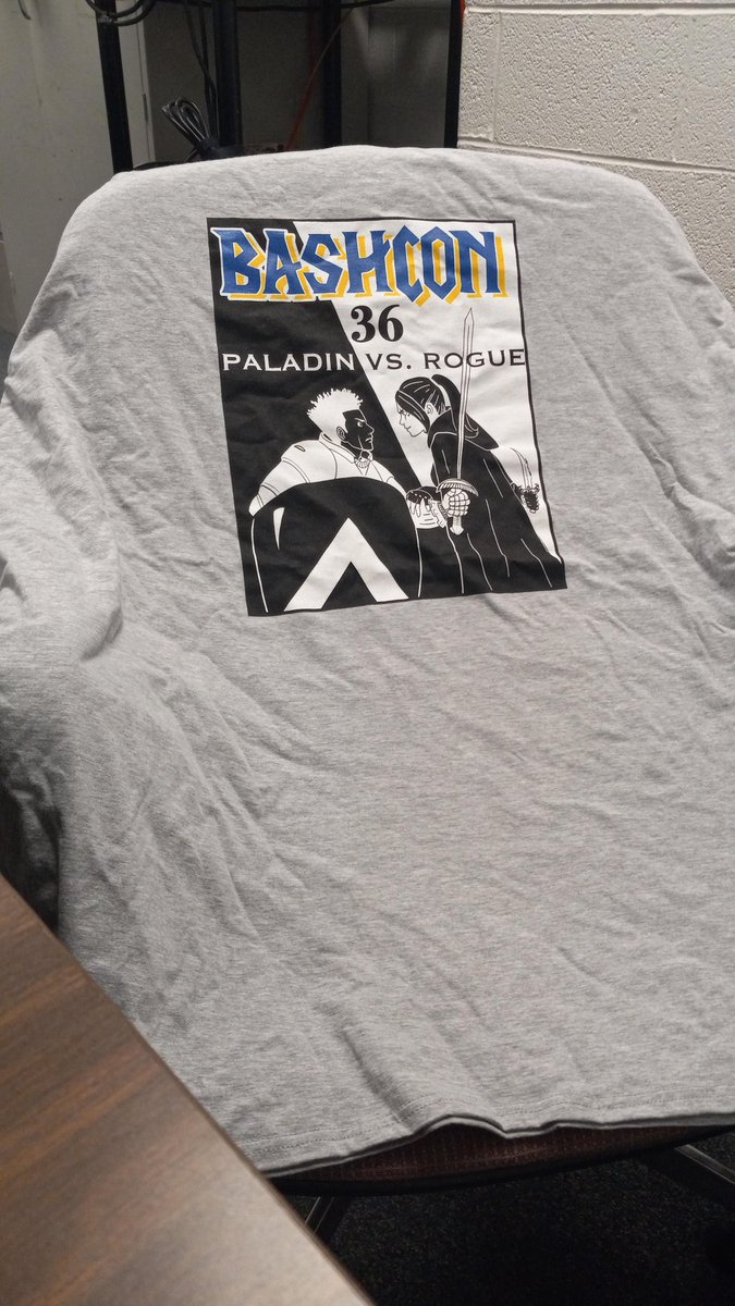 BASHCon's tweet image. Hey guys! Sorry for the hiatus, but I've come with gifts of T-shirts and Dice! Don't forget, BASHcon is happening on March 4-6 2022!