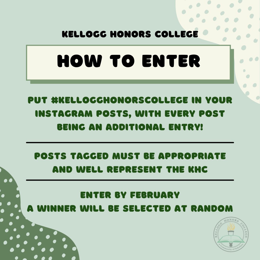 KHCCPP's tweet image. Attention KHC: Win a masterclass on photography and lightroom editing!
Tag your photos with #KelloggHonorsCollege to be entered to win. Every new post is a new entry!
Enter now through February! Have fun and good luck!