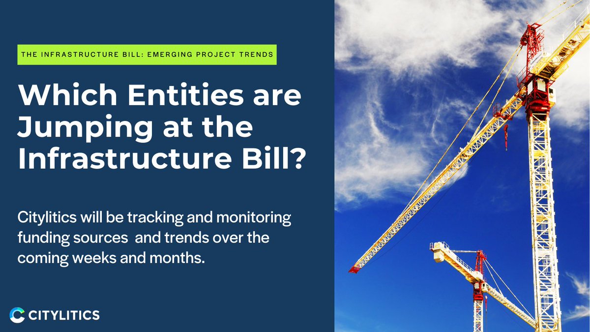 Local entities are already discussing the Infrastructure Bill. Be the first to know which ones will be receiving funding and prioritizing projects:
ow.ly/bXNI50H6Fsm

#citylitics #infrastructure #governmentcontracting #governmentsales #transportationplanning