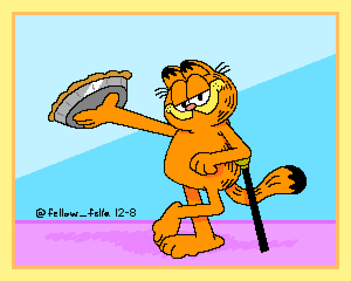 fellow_fella's tweet photo. congrats to the funny orange comic strip feline who knows where you live
#Garfield #NickelodeonAllStarBrawl #NickAllStars #pixelart https://t.co/b1ze9V1fR3