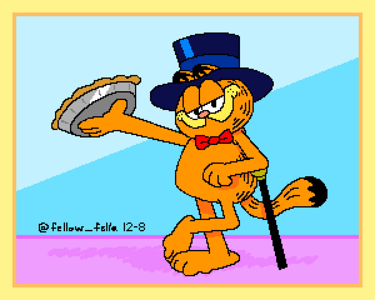 fellow_fella's tweet photo. congrats to the funny orange comic strip feline who knows where you live
#Garfield #NickelodeonAllStarBrawl #NickAllStars #pixelart https://t.co/b1ze9V1fR3