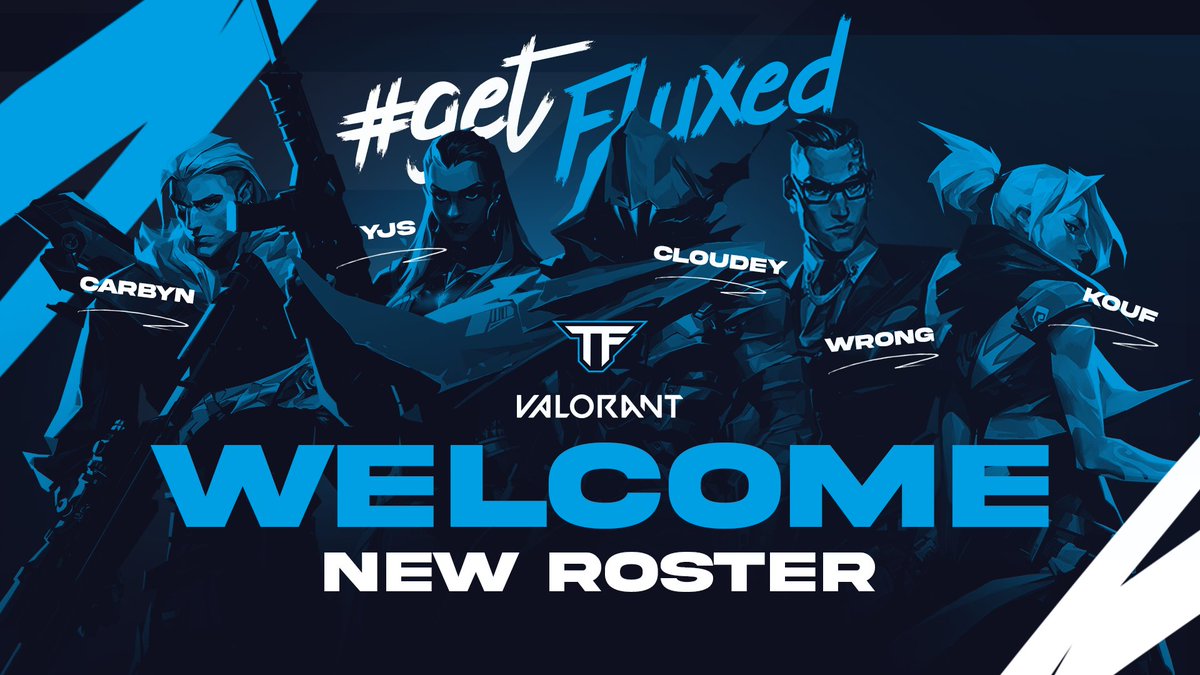 Well well well.. We're back 😈😈

🚀 Introducing Team Flux Valorant 🚀

👤 <a href="/_Kouf/">Kouf</a> - Jett OP 💨
👤 @WrongFPS - Sentinel IGL 📸
👤 @CarbynVAL - Sova 🎯
👤 @CloudeyVal - Smokes 🌀
👤 <a href="/YUNGJXSON_/">YJS</a>  - Duelist Flex 💪
🛡️ Coach: TBD

#GetFluxed