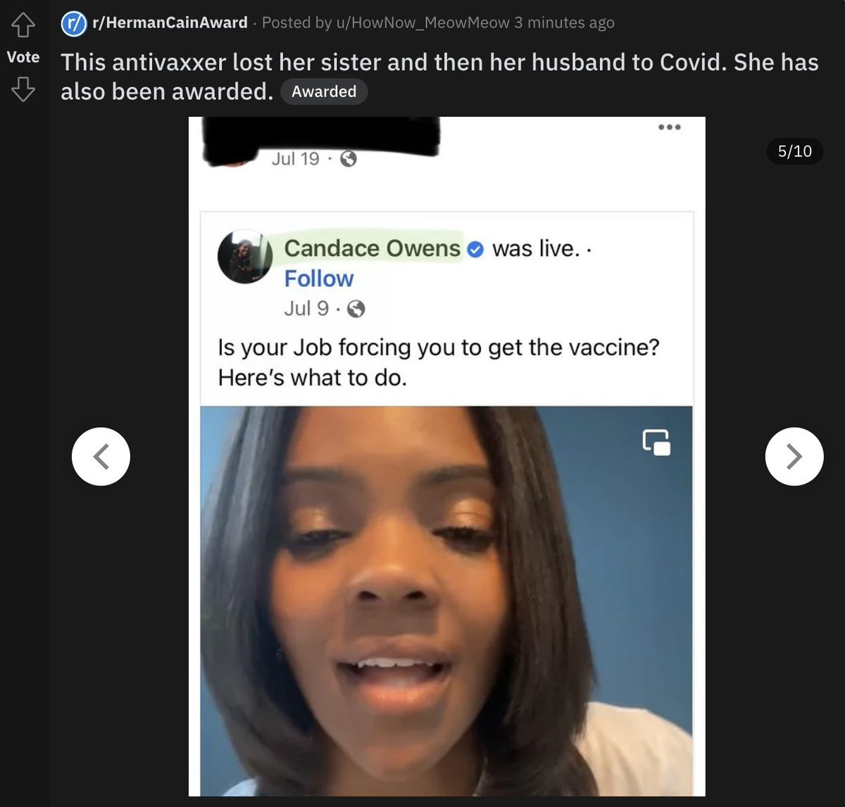 head_maga's tweet photo. @RealCandaceO Your biggest day for Herman Cain Award winners! Whole family has passed on while quoting you.  Congrats?
https://t.co/BcxhzwWVfc https://t.co/e3ZnoF5GL3