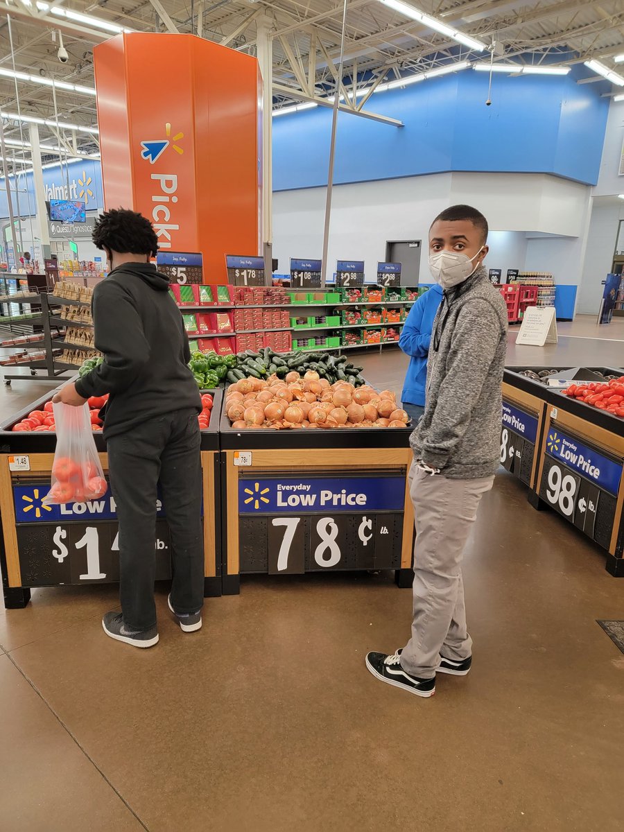 GoodwinRVHS's tweet photo. The best place to teach budgeting is at Walmart where you can go in for 1 item and leave with a $100 bill 😅.  They did great! Tomorrow they cook 🍝@Rich2Transition @WHS_Redhawks https://t.co/RiyaHlnBj5