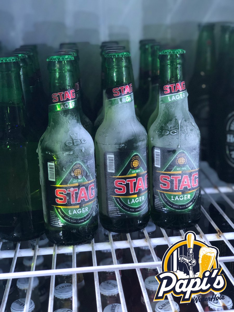 Name a better way to celebrate WaterHole Wednesday’s? 
.
Cold in the socks 🥵 visit us today at No.3 Blitz Village, Pleasantville San Fernando. 
.
#WaterHoleWednesday #WHW #Stag #PapisWaterHole #StagAMansBeer #AMansBeer
