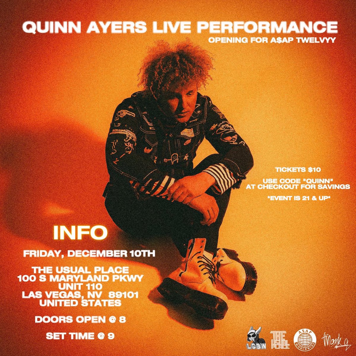 quinnayersmusic's tweet photo. VEGAS THIS FRIDAY!
SEE ME @AsapTwelvyy + OTHERS!
#LCBW #LYBB
🙂🙂🙂🙂🙂🙂🙂
BUY TICKETS HERE:
*USE CODE "QUINN" @ CHECKOUT TO SAVE SOME CASH*
https://t.co/Hq1VFNsMMz https://t.co/5wtGvuoyuH