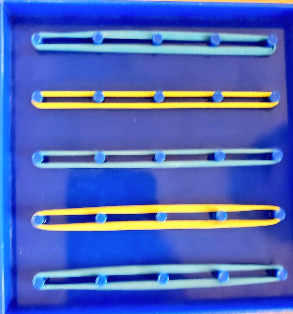MsSNicholson1's tweet photo. It's been a busy couple of days since I started working in K1 at @PrinceofWalesN, but we have been having a blast! One of our awesome friends made a cool repeating pattern on the geo board! Can you see what his pattern is?
@dsbn #elementary #kindergarten #abpattern https://t.co/56SQ9KBSzf