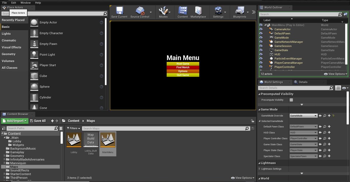 Kasuke416's tweet photo. I'm currently working on my Networking assignment in Unreal Engine which I make a Main Menu. #UnrealEngine #GameDev #Networking https://t.co/F65aRBjV36