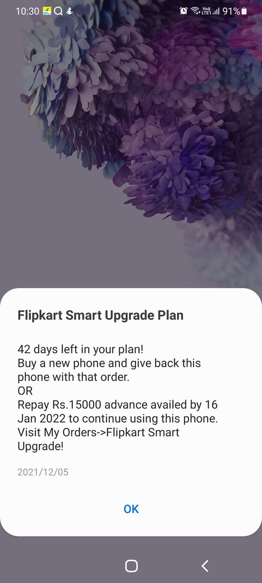 nehachiri's tweet photo. @ajassy @AmitAgarwal @amazon @amazonIN @Flipkart @SamsungMobile I bought Samsung S20+ on Amazon in jan21. Am getting msg from flipkart samsung upgrade plan since oct21 to pay pending amount,have told amazon to look into it as I paid full to amazon.But no response from amazon. https://t.co/Oth9GQm733