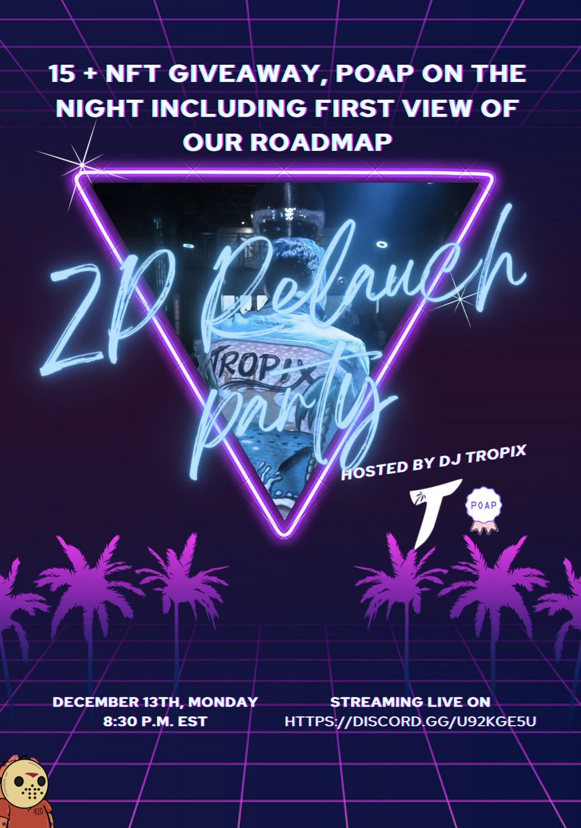 3. More. Sleeps.

<a href="/TropixOfficial/">TropixMusic</a> layin down the beats

<a href="/OTR12345/">OTR</a> providing online gaming experiences

15+ giveaways of the likes of <a href="/ChibiLabs/">Chibi Labs</a> <a href="/Pudgy_Penguins/">The Huddle</a> @REB3L_B0TS and many, many more...

#nftfam #nft #nftfamily #nftart #party