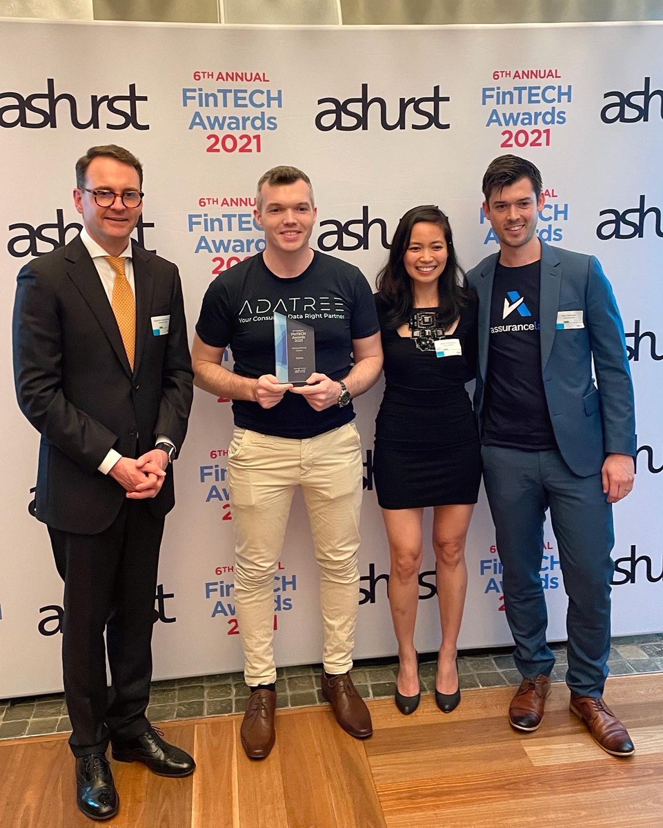 theprhubglobal's tweet photo. Congratulations to Adatree for taking out two awards at the 6th Annual FinTech Awards 2021 last night for Best Open Banking Solution and Female Fintech Leader of the Year. 

A fantastic evening and two well deserved wins! https://t.co/zTUeIDI87N